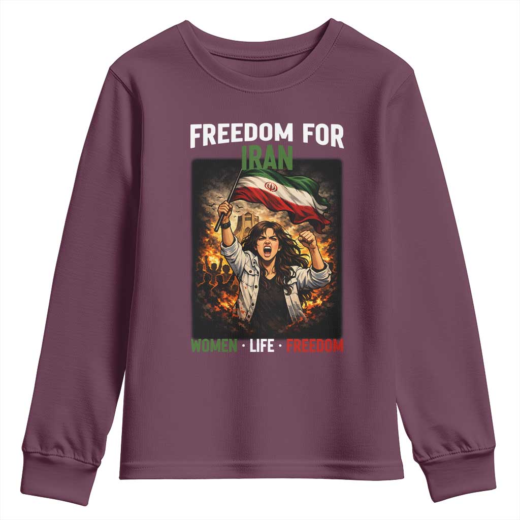 Iran Womens Protest Youth Sweatshirt Freedom For Iran Resistance Movement