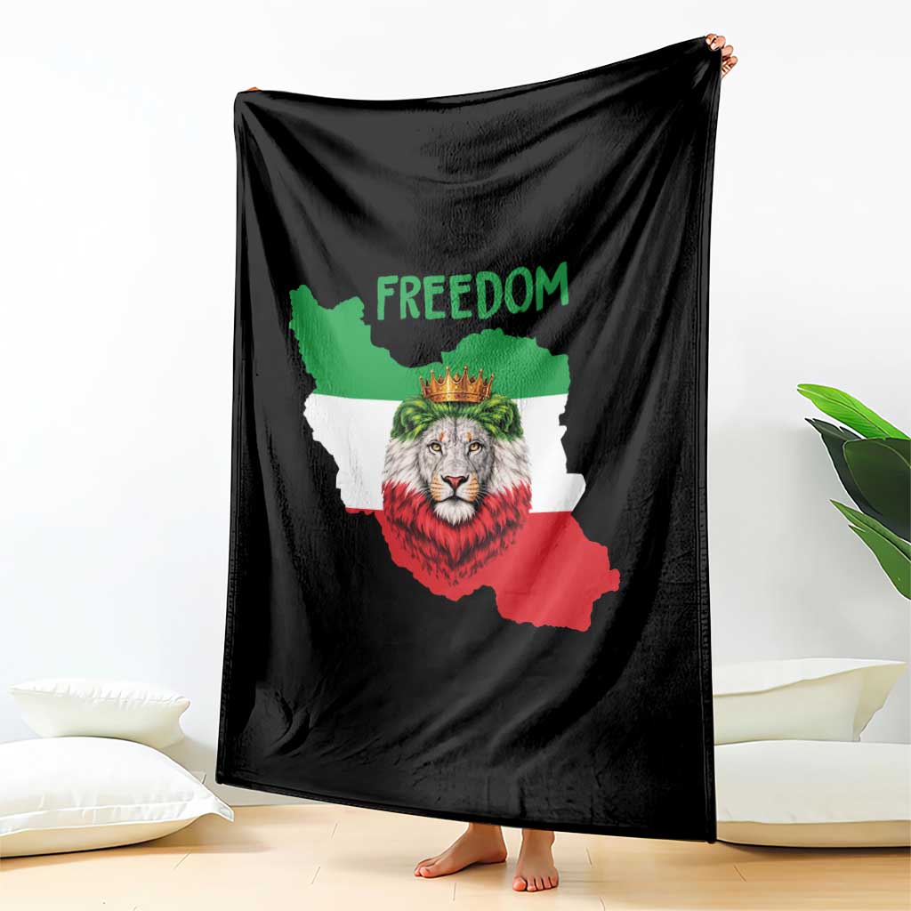 Freedom Iran Throw Blanket Patriotic Persian Lion Resistance Movement Gift