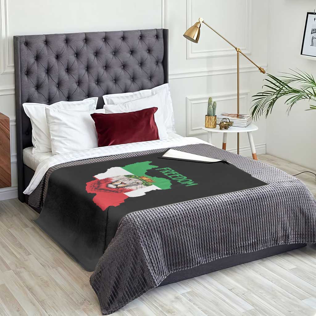 Freedom Iran Throw Blanket Patriotic Persian Lion Resistance Movement Gift