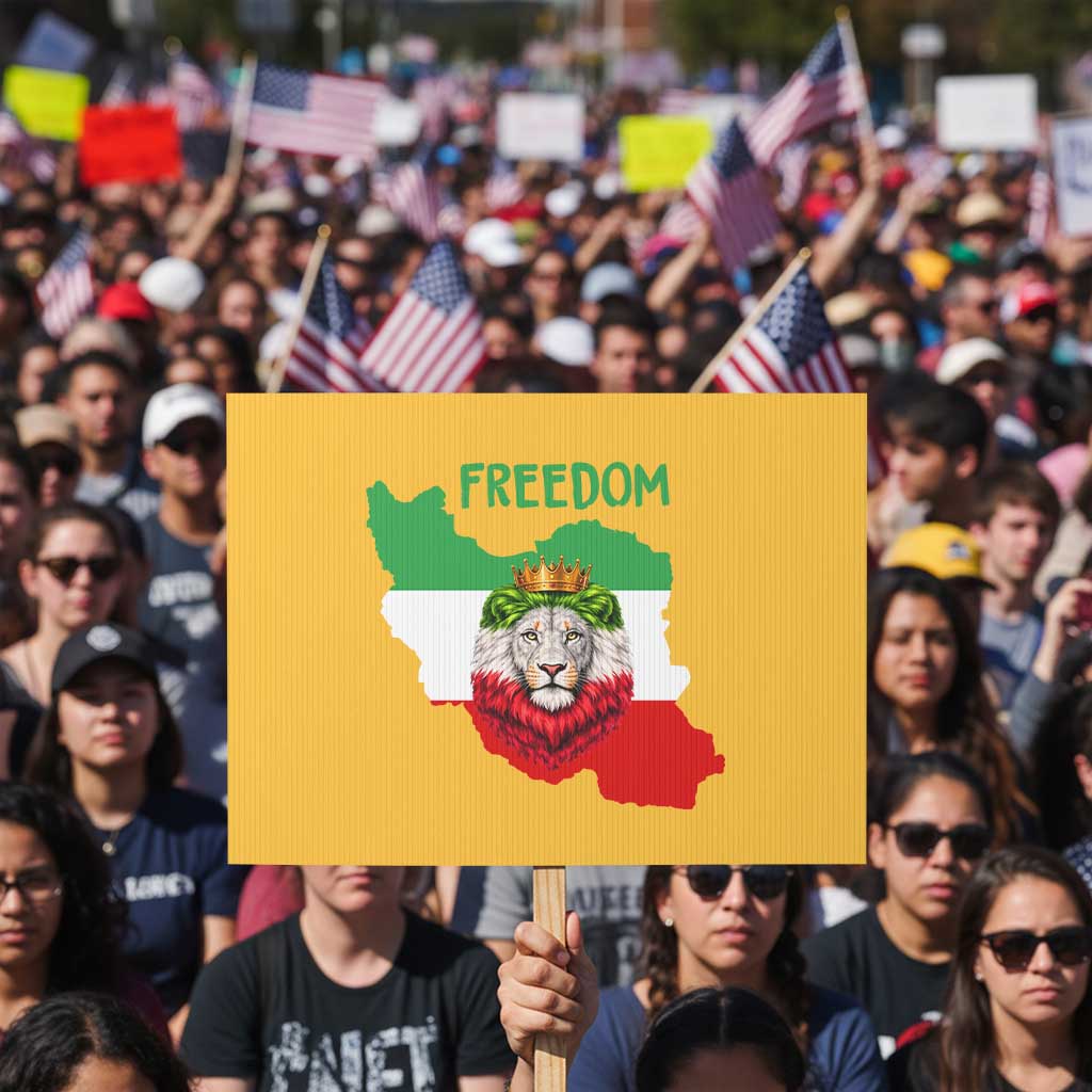 Freedom Iran Protest Sign Patriotic Persian Lion Resistance Movement Gift
