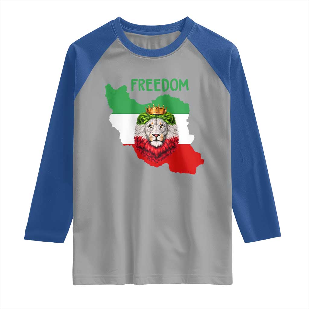 Freedom Iran Raglan Shirt Patriotic Persian Lion Resistance Movement Gift