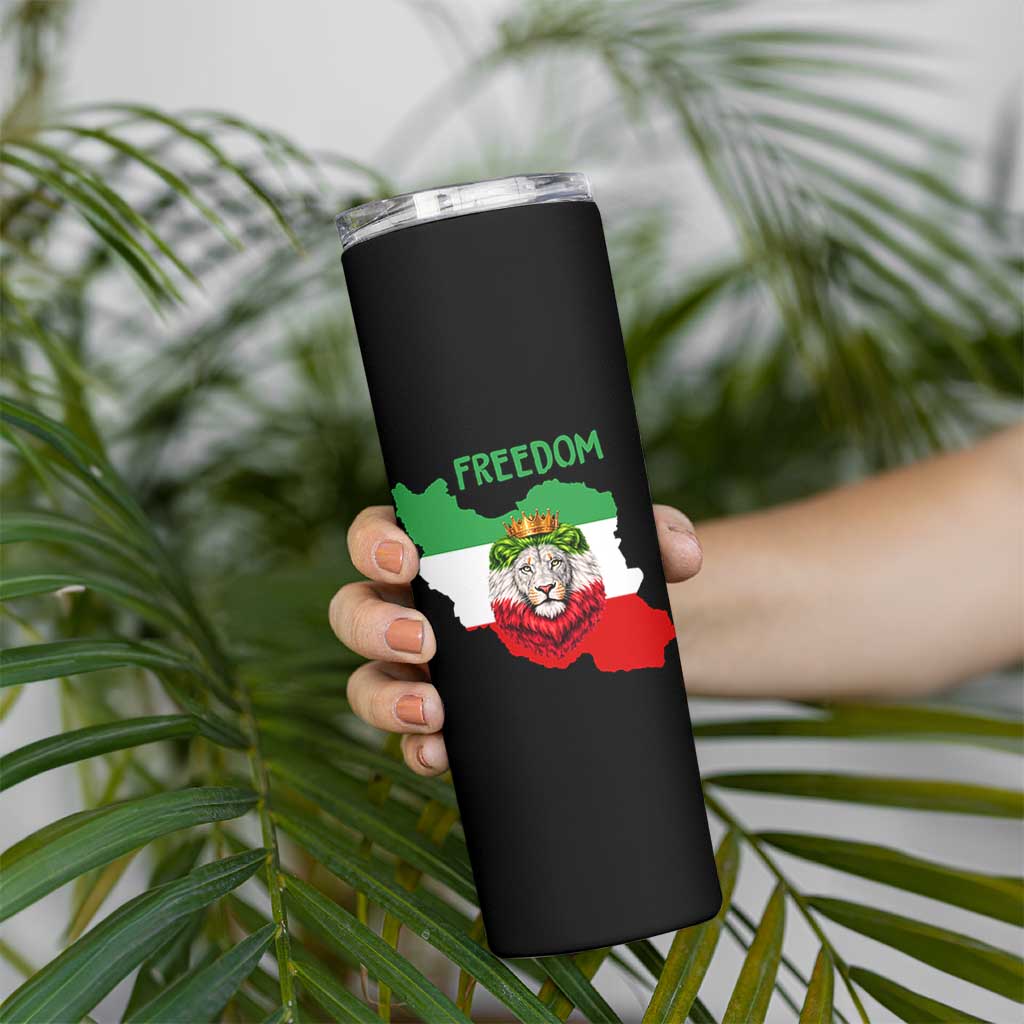 Freedom Iran Skinny Tumbler Patriotic Persian Lion Resistance Movement Gift