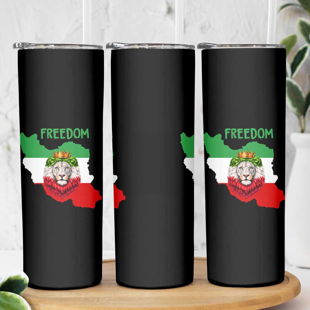 Freedom Iran Skinny Tumbler Patriotic Persian Lion Resistance Movement Gift