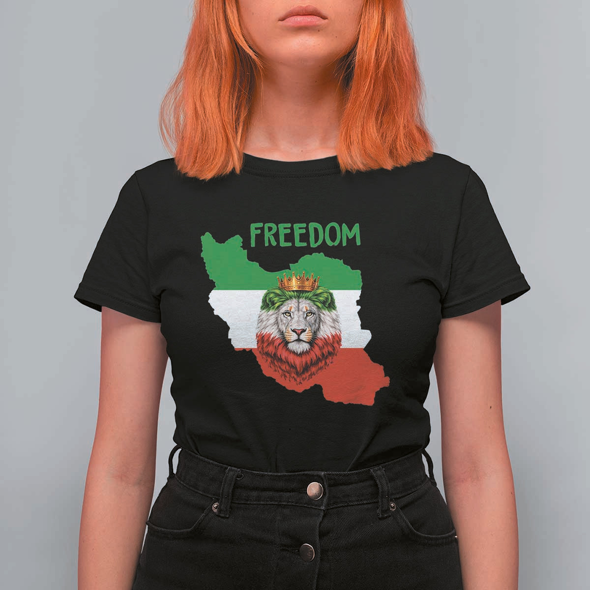 Freedom Iran T Shirt For Women Patriotic Persian Lion Resistance Movement Gift