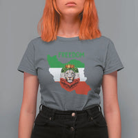 Freedom Iran T Shirt For Women Patriotic Persian Lion Resistance Movement Gift