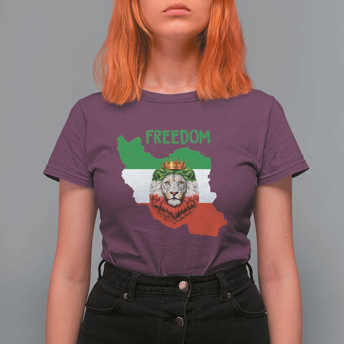 Freedom Iran T Shirt For Women Patriotic Persian Lion Resistance Movement Gift