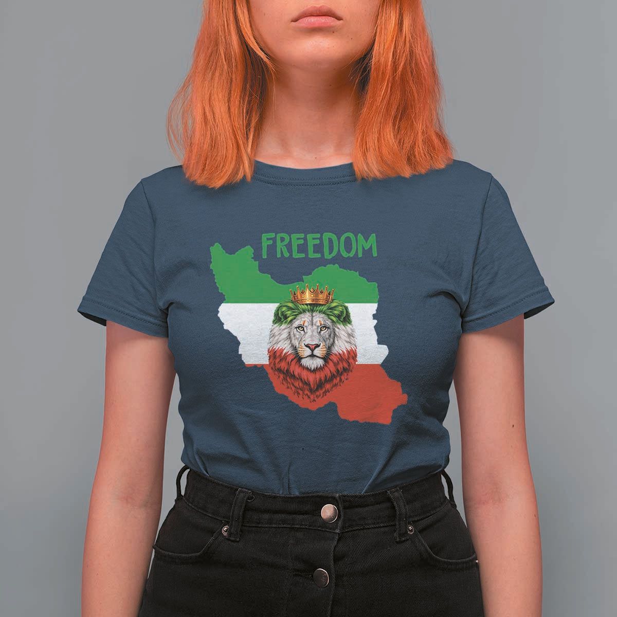 Freedom Iran T Shirt For Women Patriotic Persian Lion Resistance Movement Gift