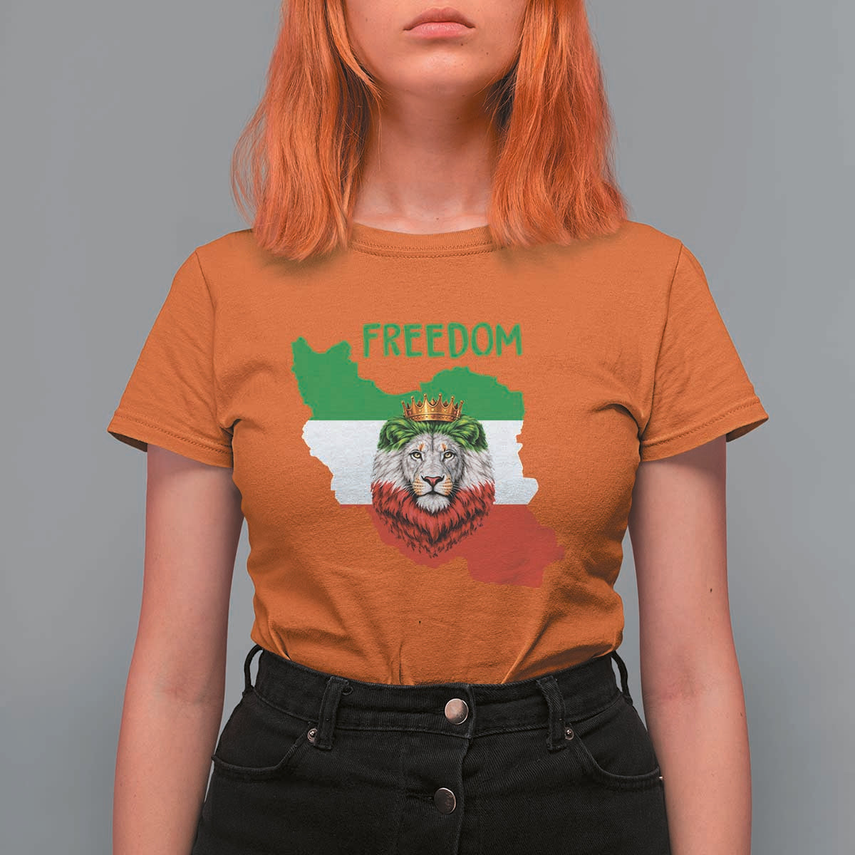 Freedom Iran T Shirt For Women Patriotic Persian Lion Resistance Movement Gift