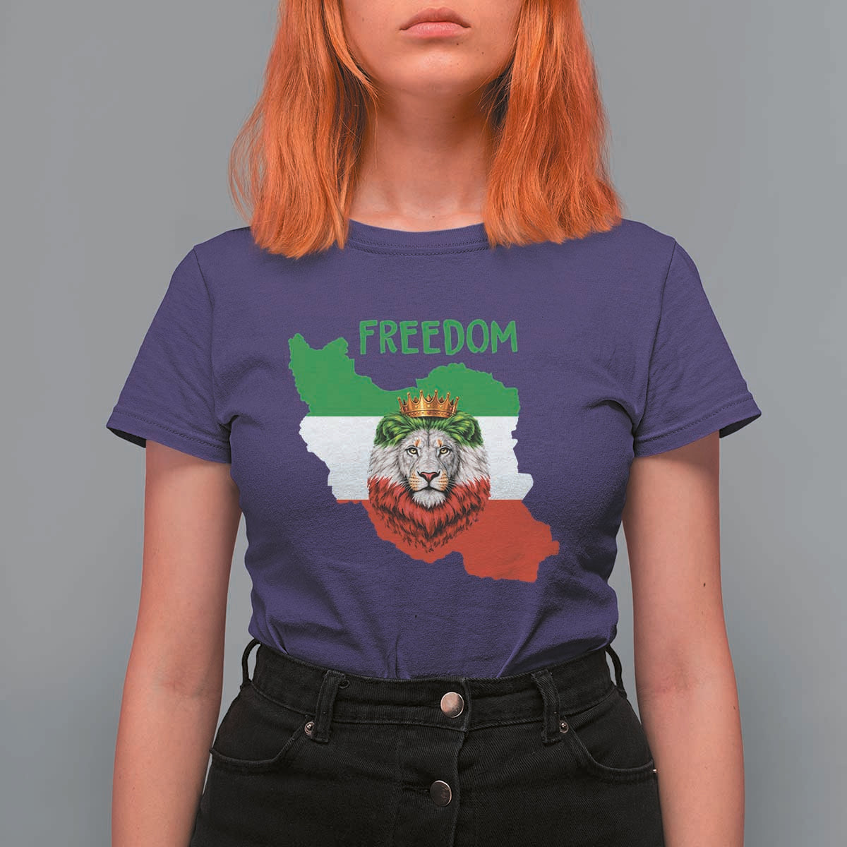 Freedom Iran T Shirt For Women Patriotic Persian Lion Resistance Movement Gift