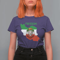 Freedom Iran T Shirt For Women Patriotic Persian Lion Resistance Movement Gift