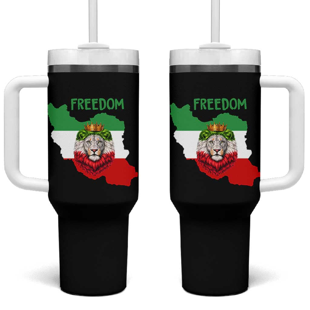 Freedom Iran Tumbler With Handle Patriotic Persian Lion Resistance Movement Gift
