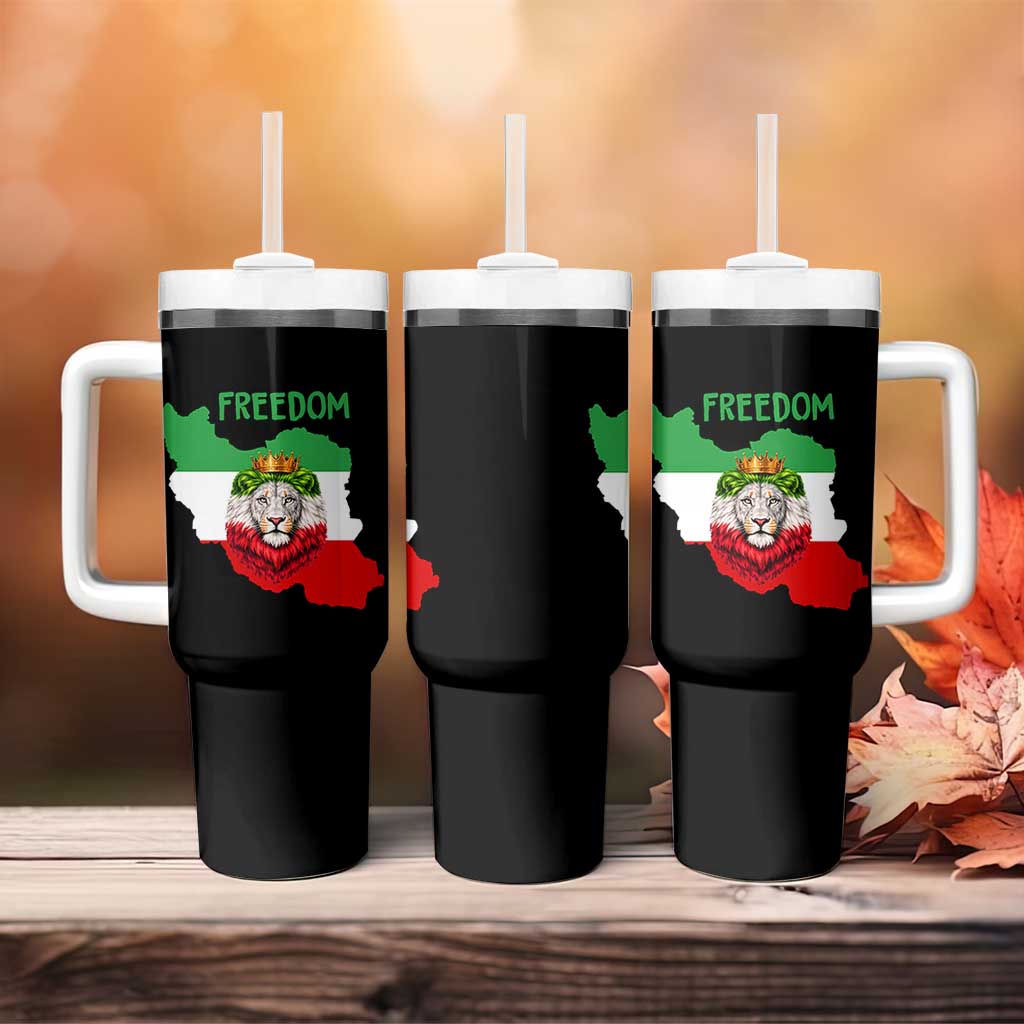 Freedom Iran Tumbler With Handle Patriotic Persian Lion Resistance Movement Gift