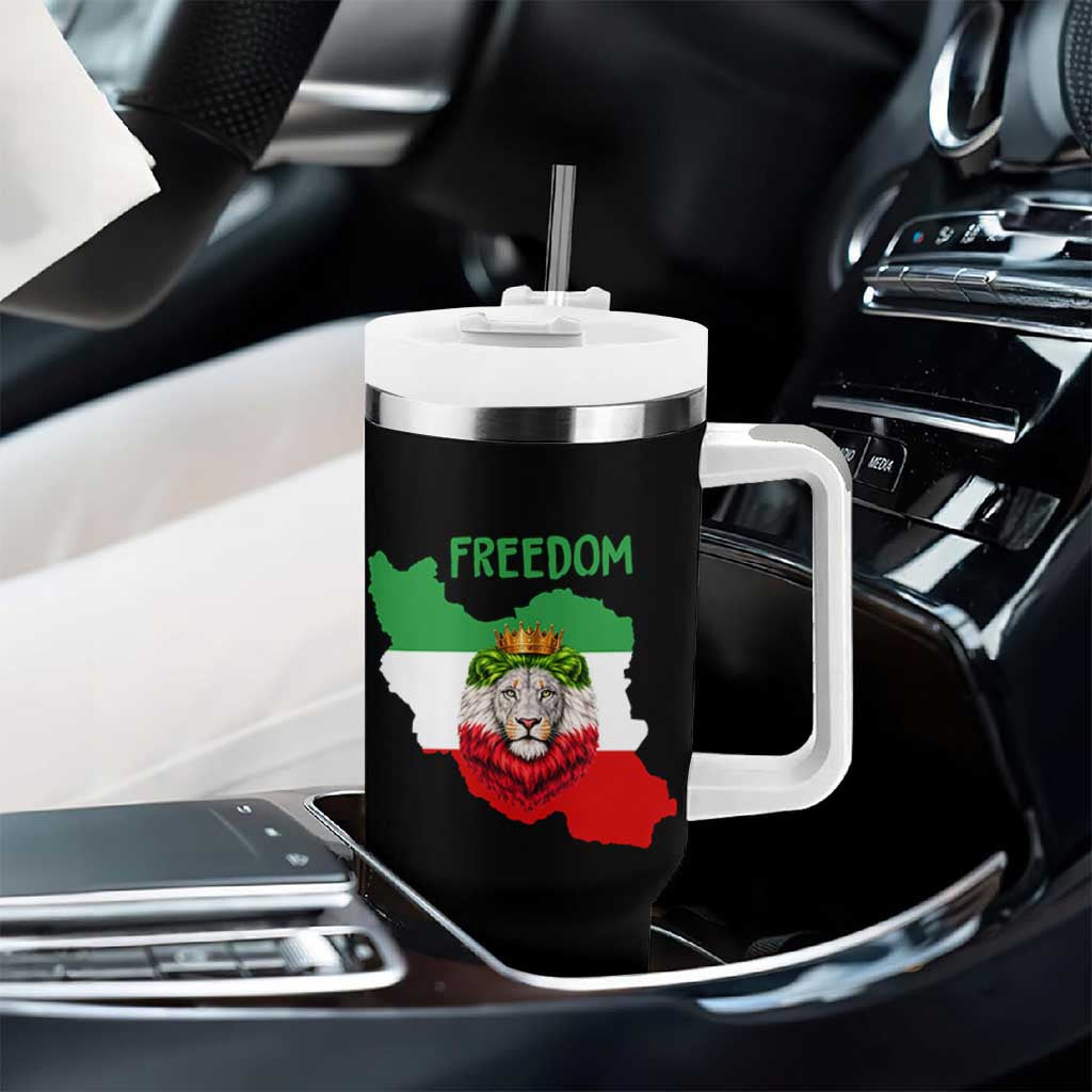 Freedom Iran Tumbler With Handle Patriotic Persian Lion Resistance Movement Gift