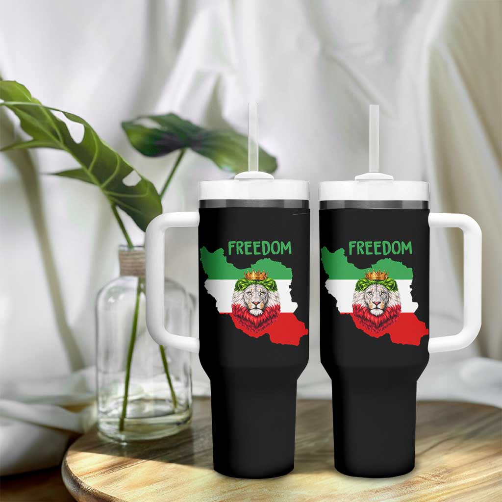 Freedom Iran Tumbler With Handle Patriotic Persian Lion Resistance Movement Gift