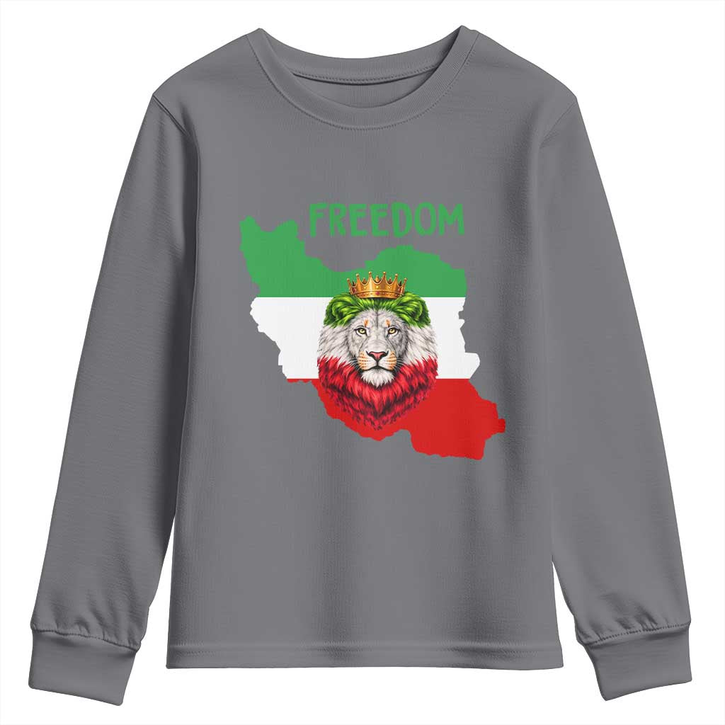 Freedom Iran Youth Sweatshirt Patriotic Persian Lion Resistance Movement Gift
