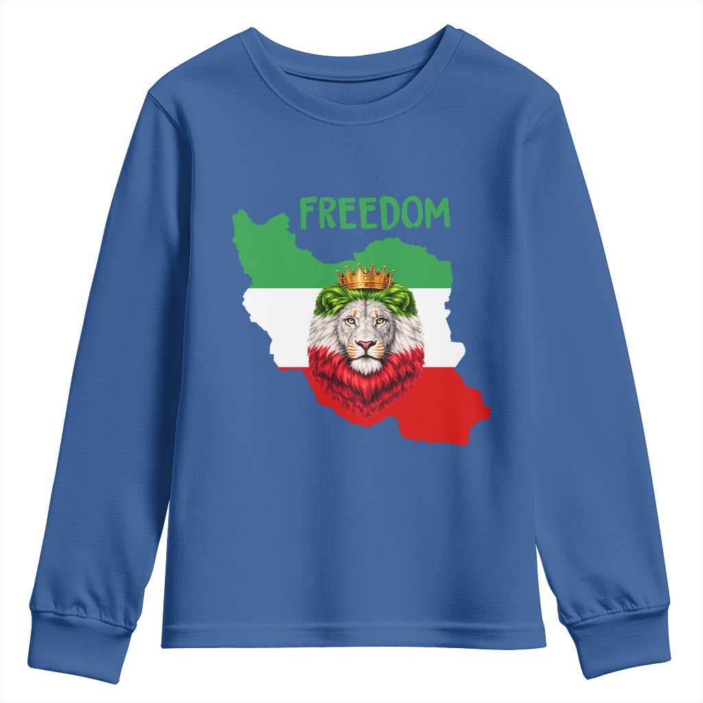 Freedom Iran Youth Sweatshirt Patriotic Persian Lion Resistance Movement Gift