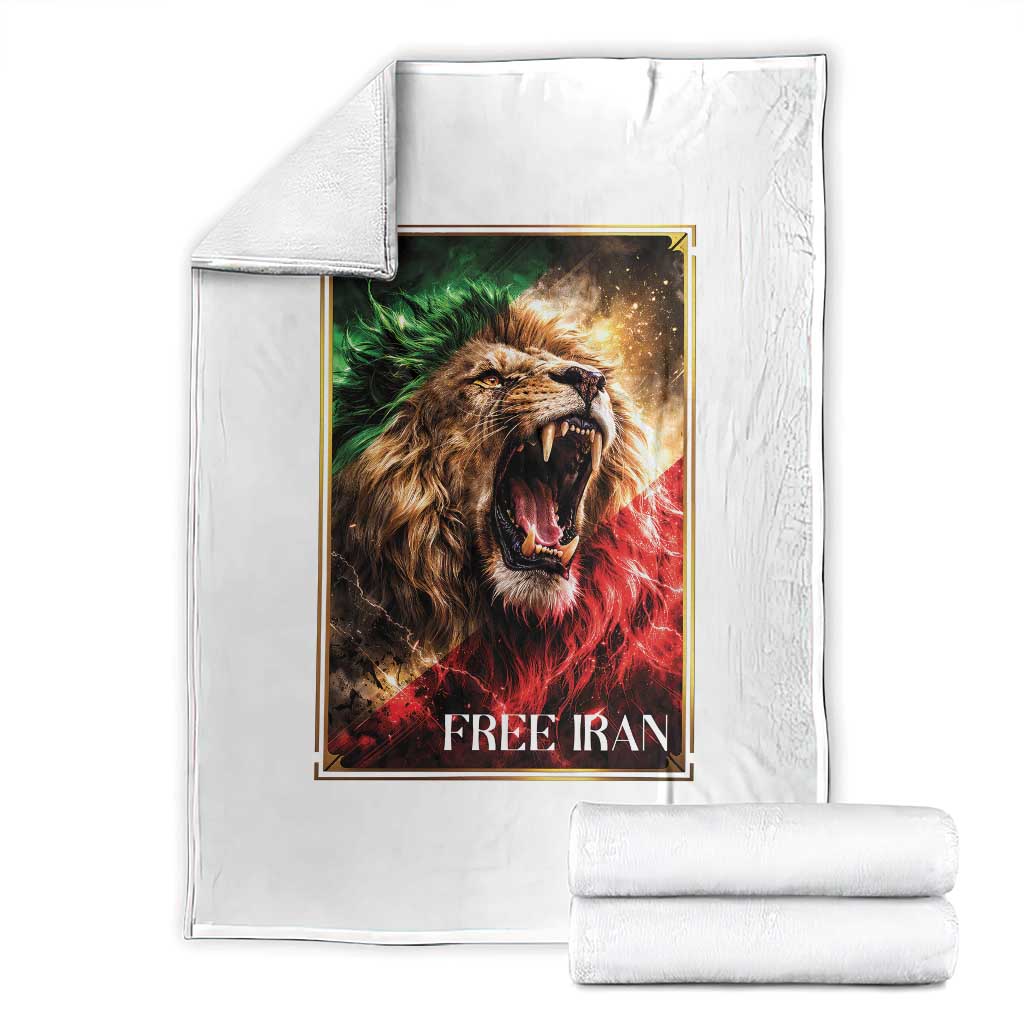 Free Iran Lion Throw Blanket Freedom Resistance Solidarity Movement Gift