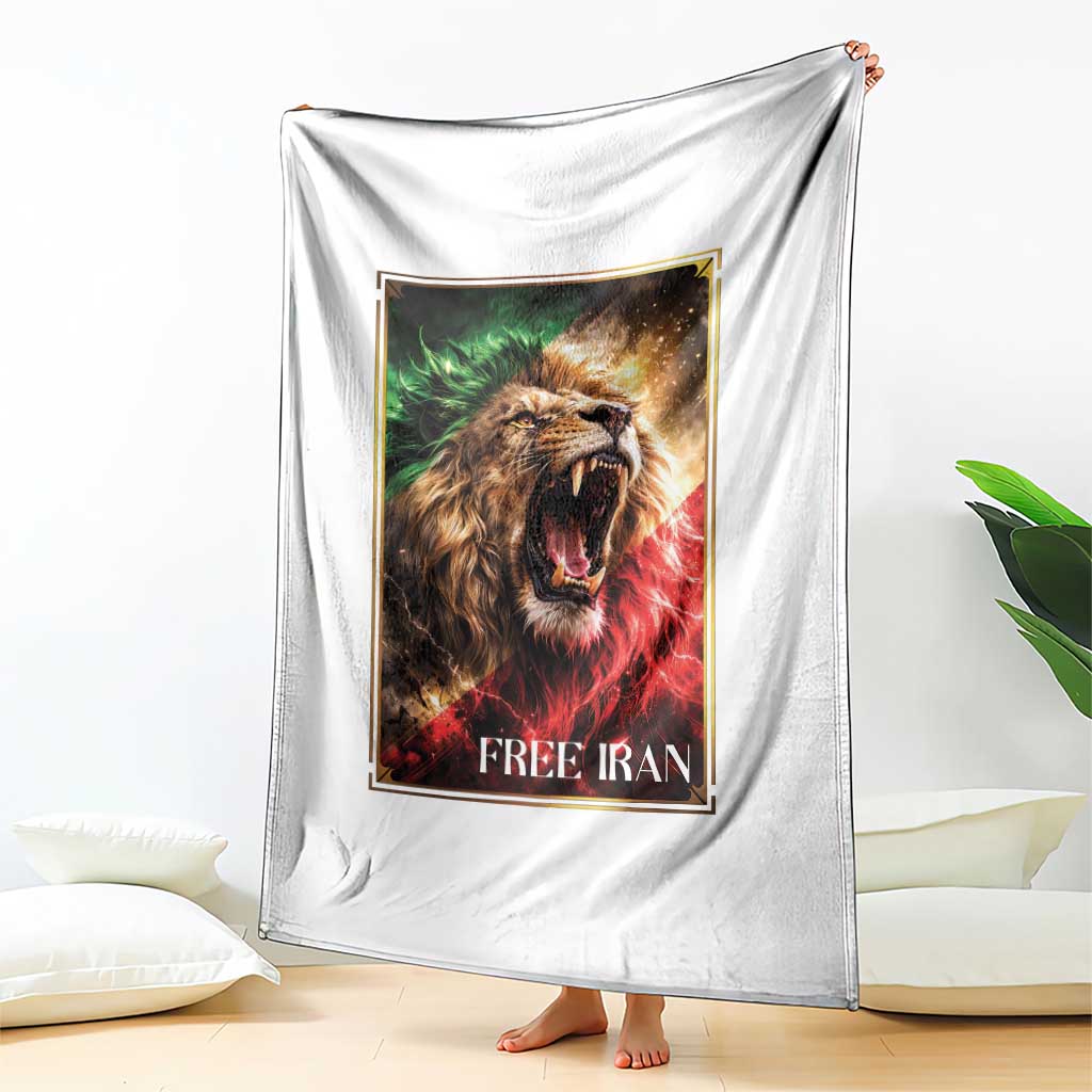 Free Iran Lion Throw Blanket Freedom Resistance Solidarity Movement Gift