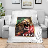 Free Iran Lion Throw Blanket Freedom Resistance Solidarity Movement Gift