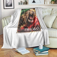 Free Iran Lion Throw Blanket Freedom Resistance Solidarity Movement Gift