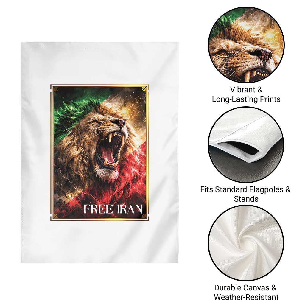 Free Iran Lion Garden Flag Freedom Resistance Solidarity Movement Gift
