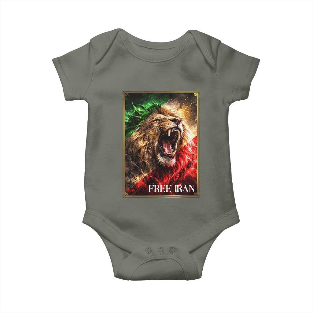 Free Iran Lion Baby Onesie Freedom Resistance Solidarity Movement Gift