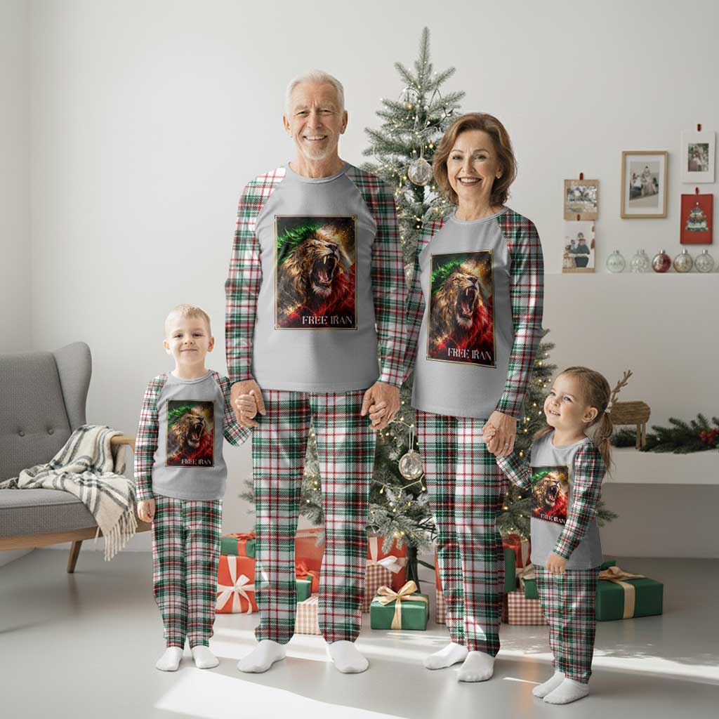 Free Iran Lion Plaid Pajama Set Freedom Resistance Solidarity Movement Gift