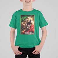 Free Iran Lion T Shirt For Kid Freedom Resistance Solidarity Movement Gift