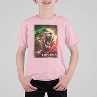 Free Iran Lion T Shirt For Kid Freedom Resistance Solidarity Movement Gift