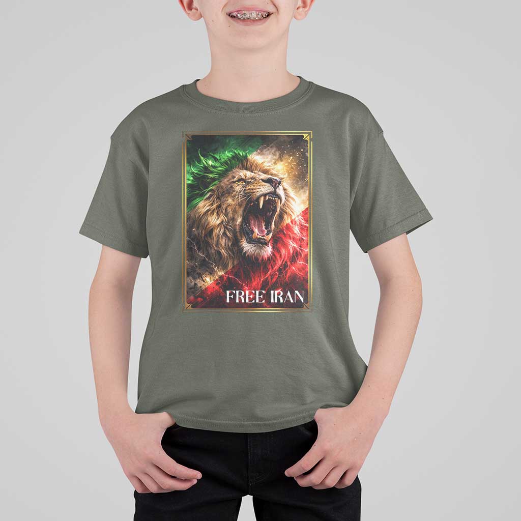 Free Iran Lion T Shirt For Kid Freedom Resistance Solidarity Movement Gift