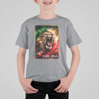 Free Iran Lion T Shirt For Kid Freedom Resistance Solidarity Movement Gift