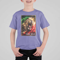 Free Iran Lion T Shirt For Kid Freedom Resistance Solidarity Movement Gift