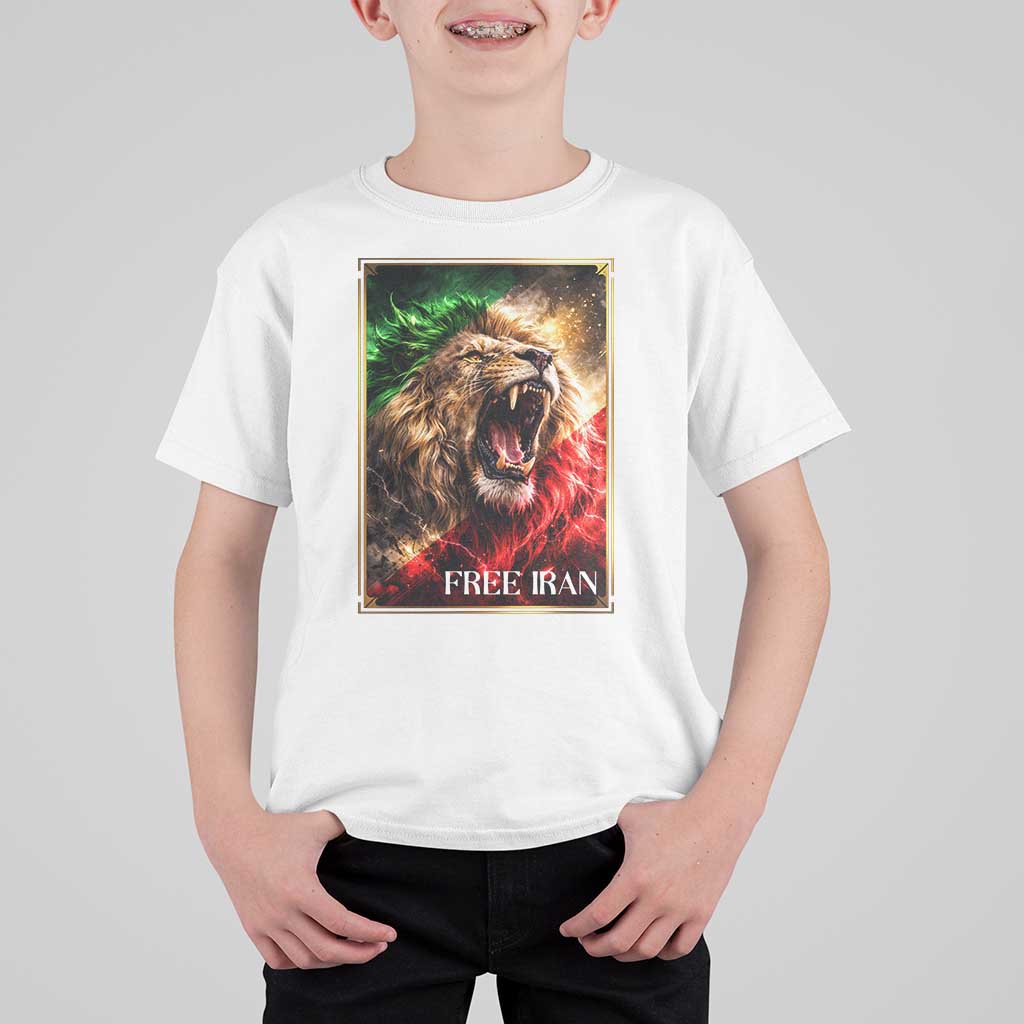 Free Iran Lion T Shirt For Kid Freedom Resistance Solidarity Movement Gift