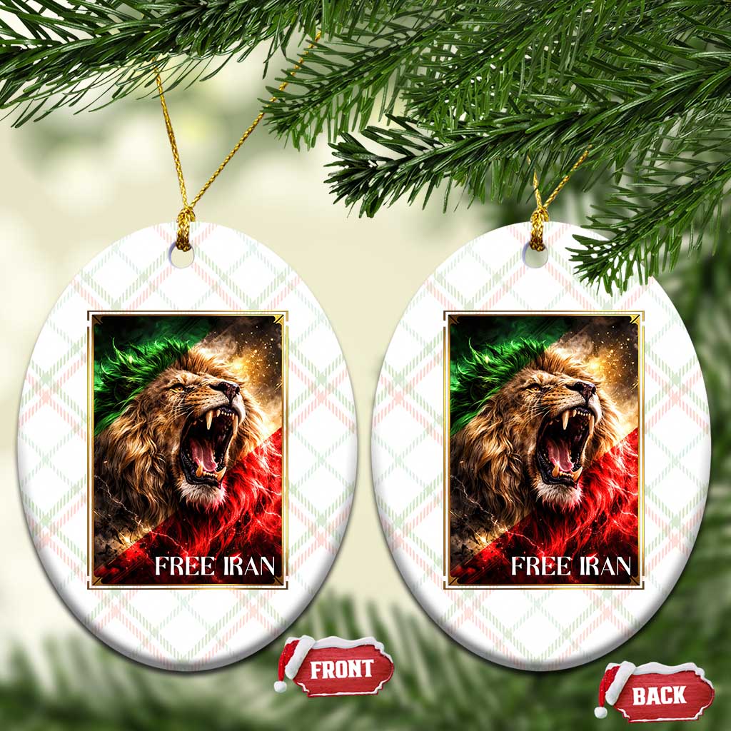 Free Iran Lion Ceramic Ornament Freedom Resistance Solidarity Movement Gift