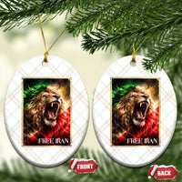 Free Iran Lion Ceramic Ornament Freedom Resistance Solidarity Movement Gift