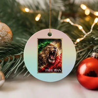 Free Iran Lion Ceramic Ornament Freedom Resistance Solidarity Movement Gift