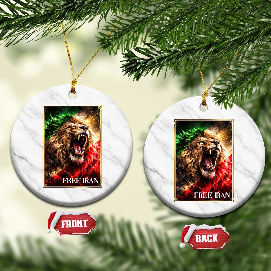 Free Iran Lion Ceramic Ornament Freedom Resistance Solidarity Movement Gift