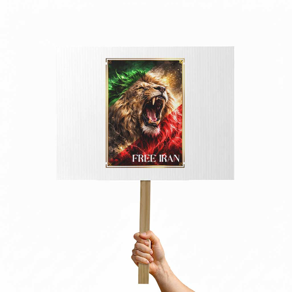 Free Iran Lion Protest Sign Freedom Resistance Solidarity Movement Gift
