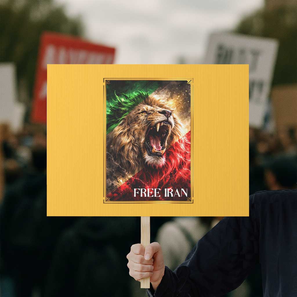 Free Iran Lion Protest Sign Freedom Resistance Solidarity Movement Gift