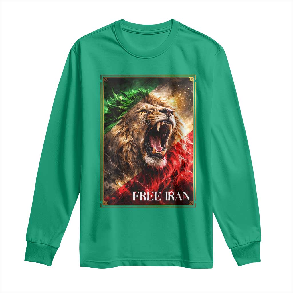 Free Iran Lion Long Sleeve Shirt Freedom Resistance Solidarity Movement Gift