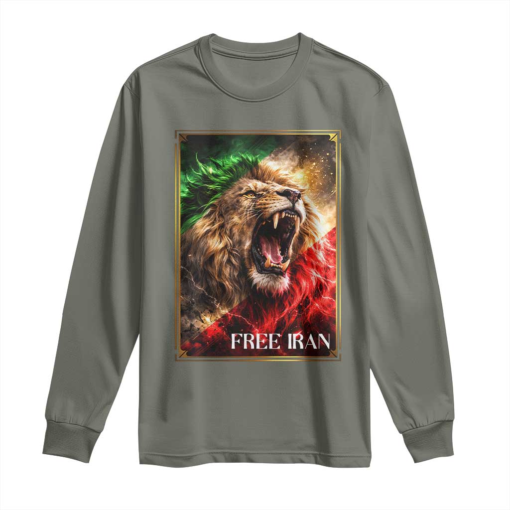 Free Iran Lion Long Sleeve Shirt Freedom Resistance Solidarity Movement Gift
