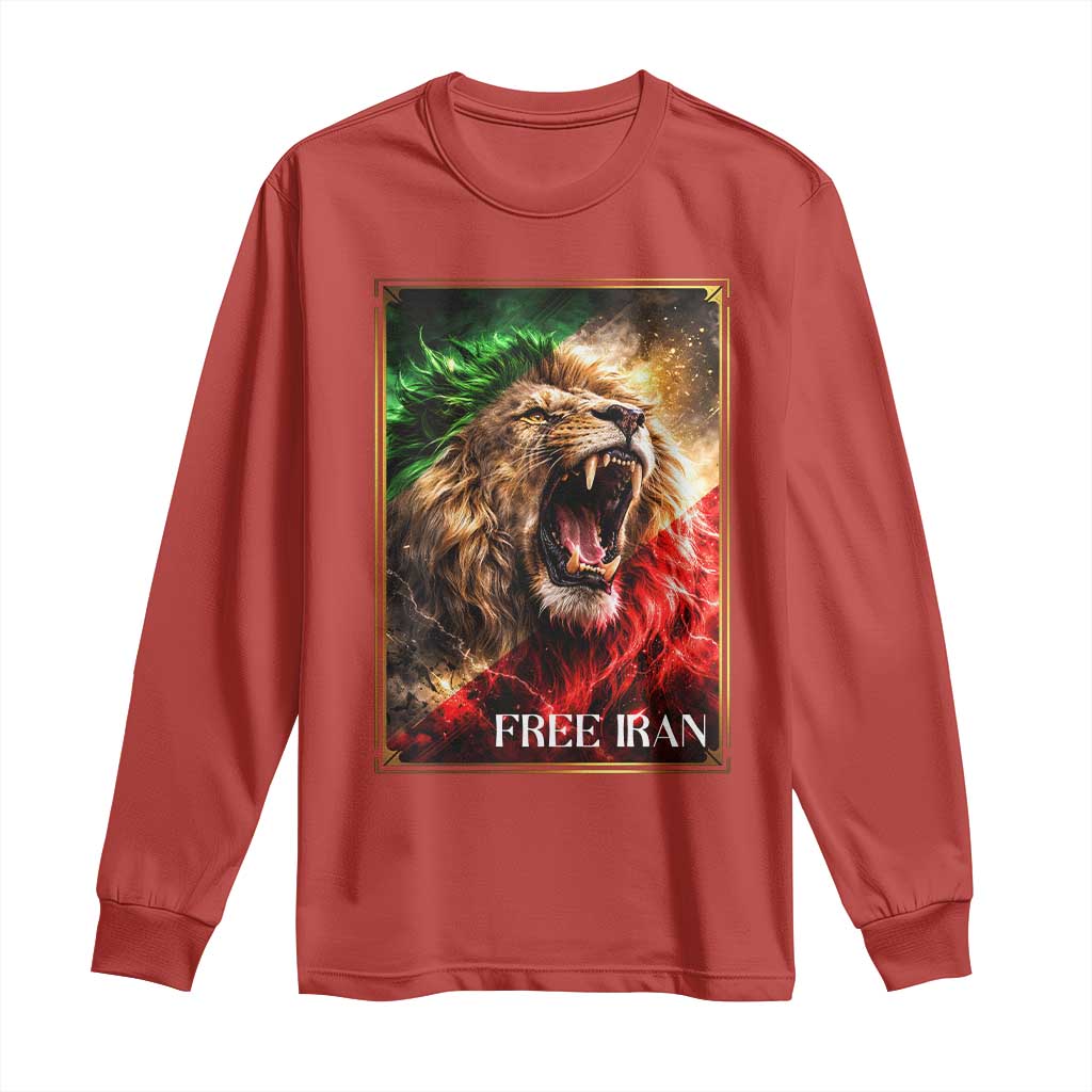 Free Iran Lion Long Sleeve Shirt Freedom Resistance Solidarity Movement Gift
