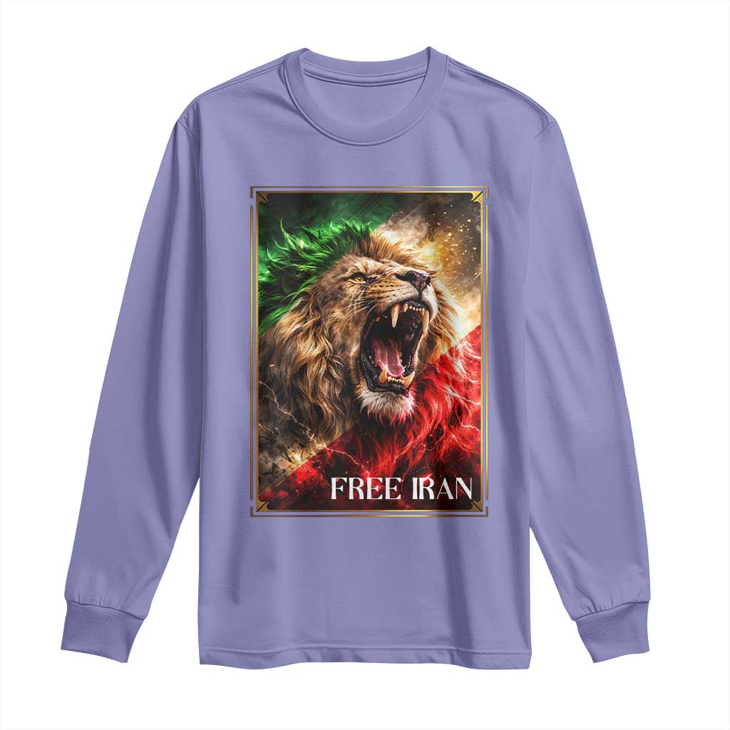 Free Iran Lion Long Sleeve Shirt Freedom Resistance Solidarity Movement Gift