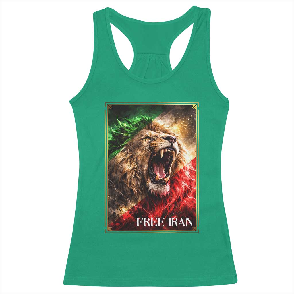 Free Iran Lion Racerback Tank Top Freedom Resistance Solidarity Movement Gift