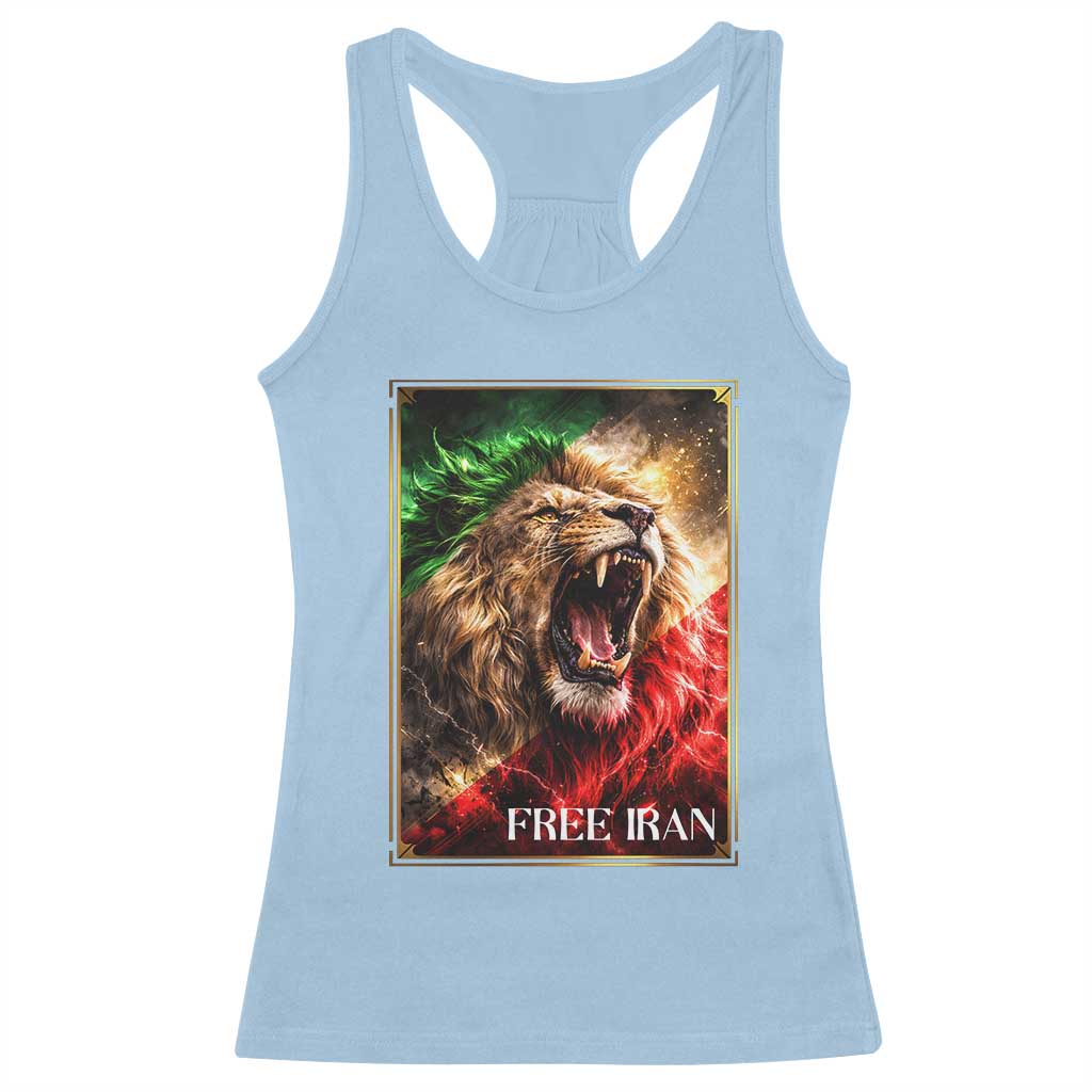 Free Iran Lion Racerback Tank Top Freedom Resistance Solidarity Movement Gift