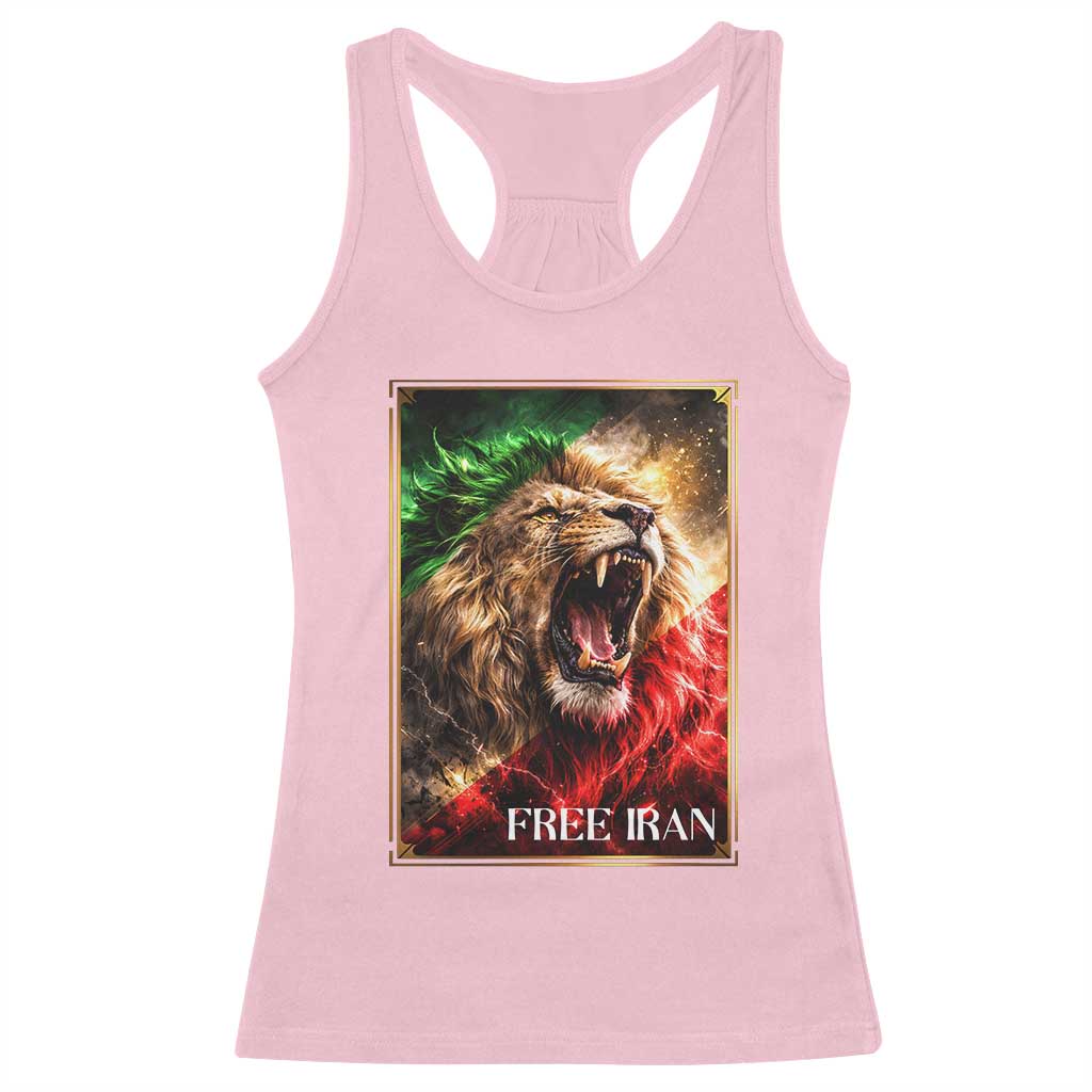 Free Iran Lion Racerback Tank Top Freedom Resistance Solidarity Movement Gift