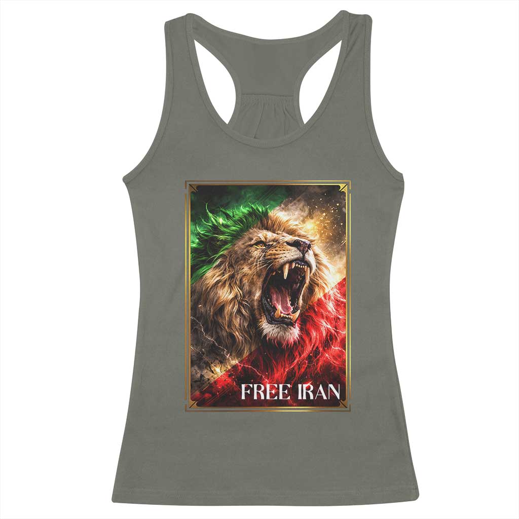 Free Iran Lion Racerback Tank Top Freedom Resistance Solidarity Movement Gift