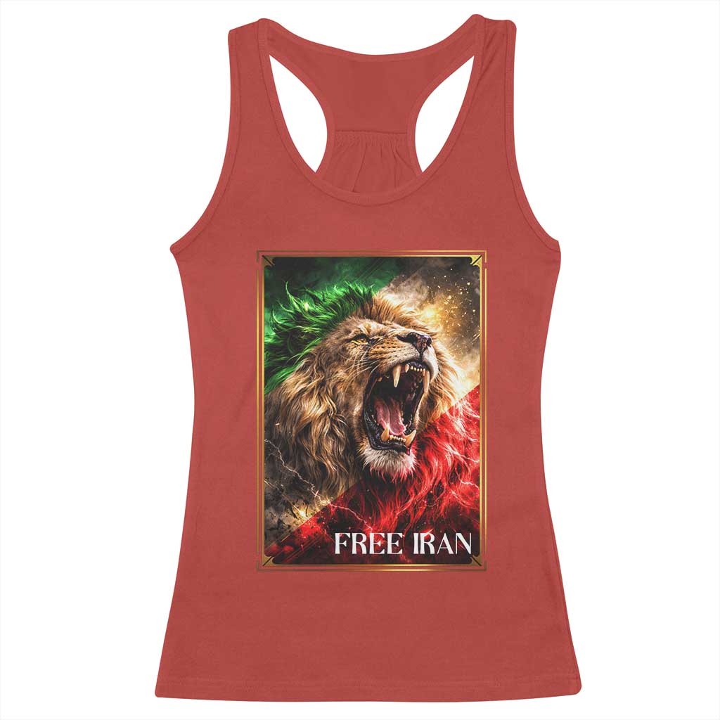 Free Iran Lion Racerback Tank Top Freedom Resistance Solidarity Movement Gift