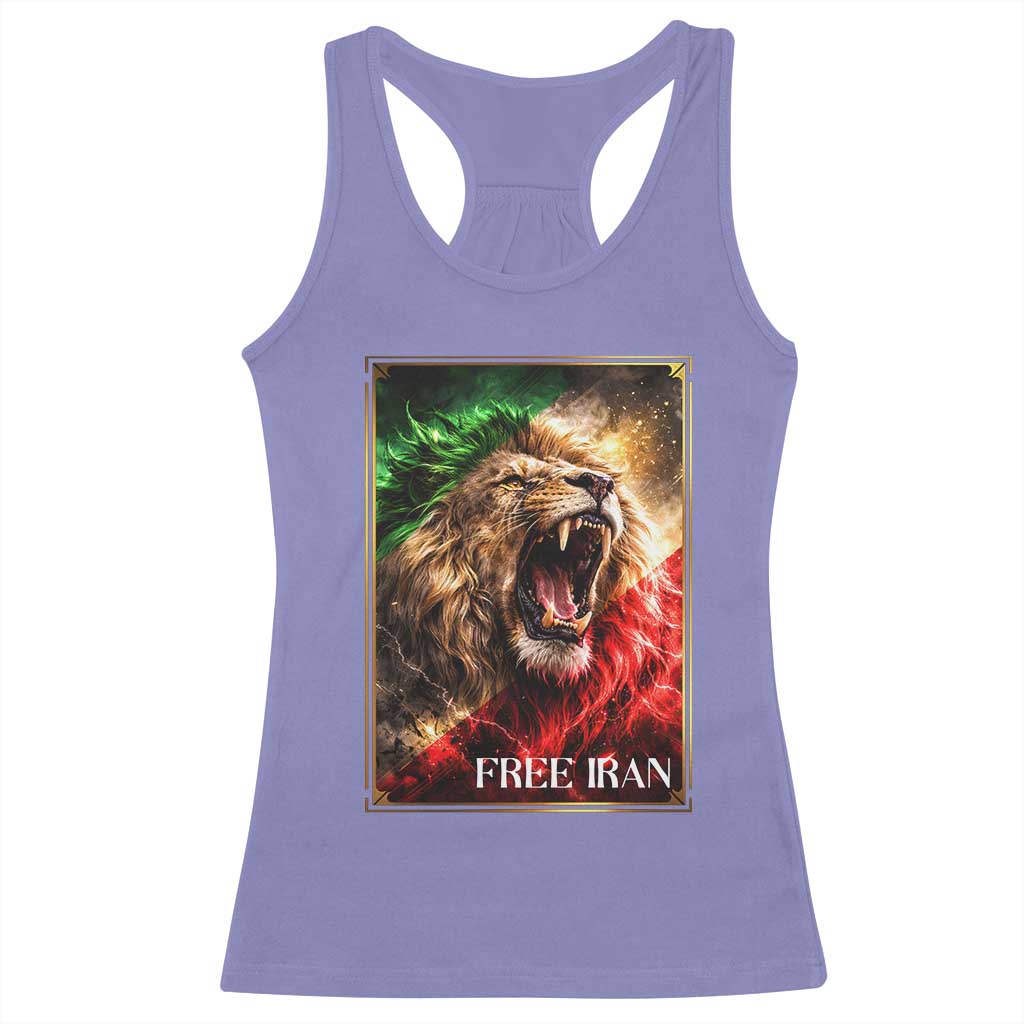 Free Iran Lion Racerback Tank Top Freedom Resistance Solidarity Movement Gift
