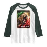 Free Iran Lion Raglan Shirt Freedom Resistance Solidarity Movement Gift
